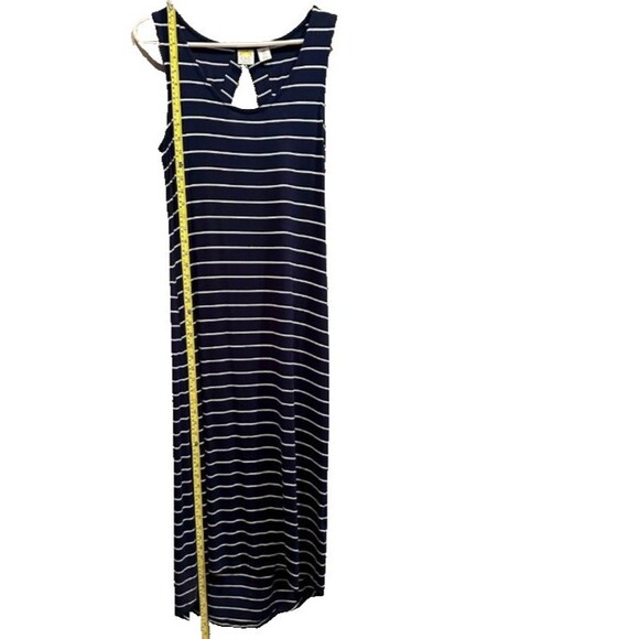 C&C California Maxi Dress Womens M Black White Nautical Striped Beach Coastal - Picture 9 of 9
